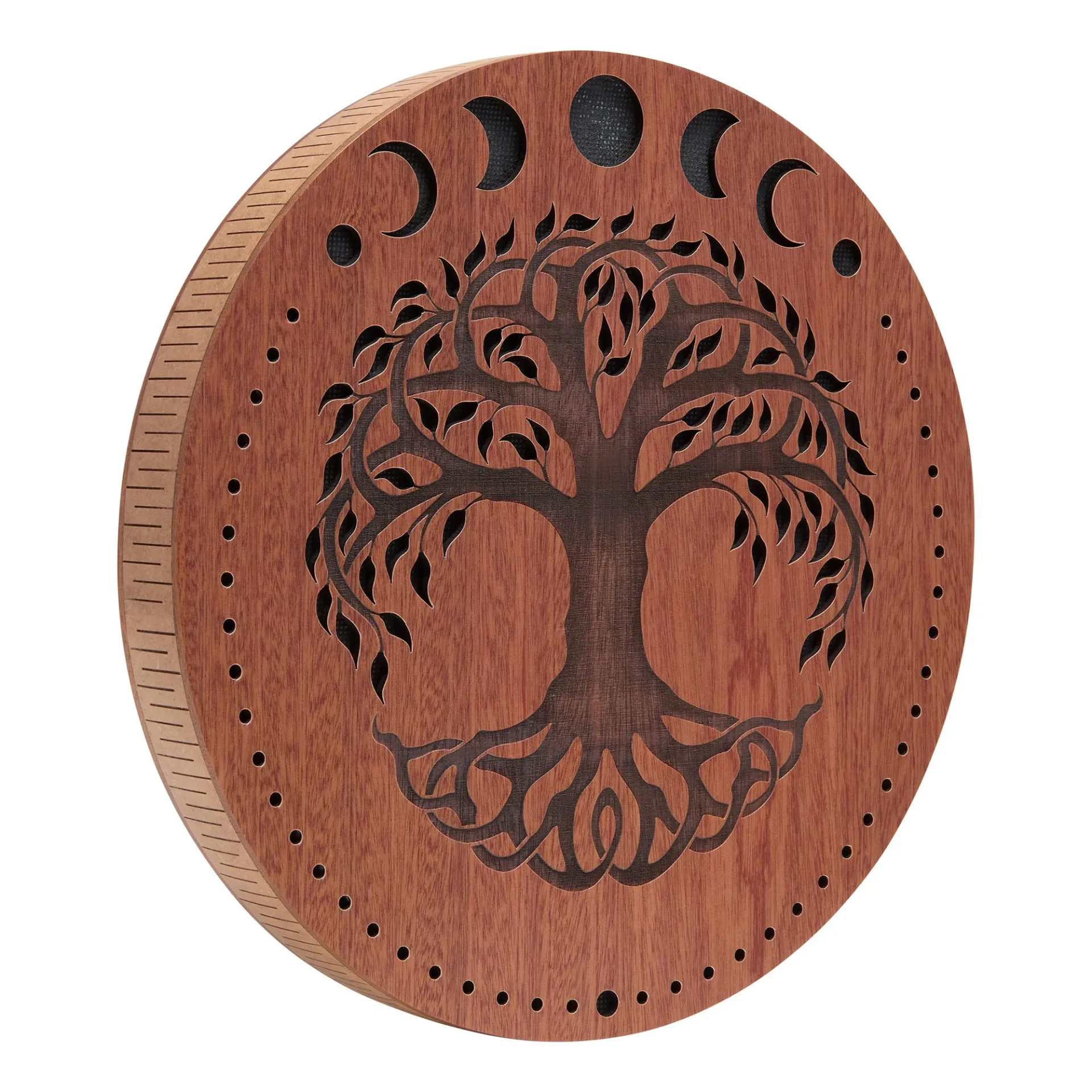 Rain Disk, Stream Sound, Moon Phases & Tree of Life Carving